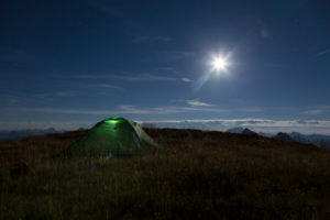 camping at full moon in the mountains, night heaven camping at full moon in the mountains, night heaven